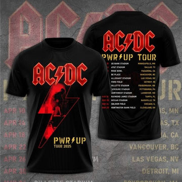 ACDC PWR UP Tour 2025 T-Shirt ACDC Merch Gifts For Someone Who Loves Music