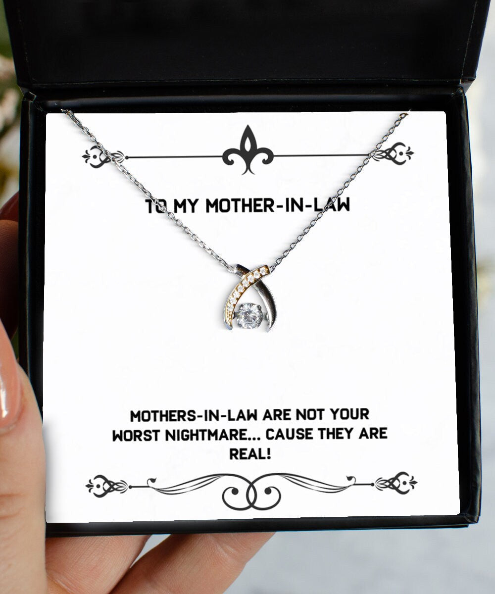 Mother In Law Necklace Mothers-In-Law Are Not Your Worst Nightmare Gift For Mother In Law Wishbone Dancing Necklace