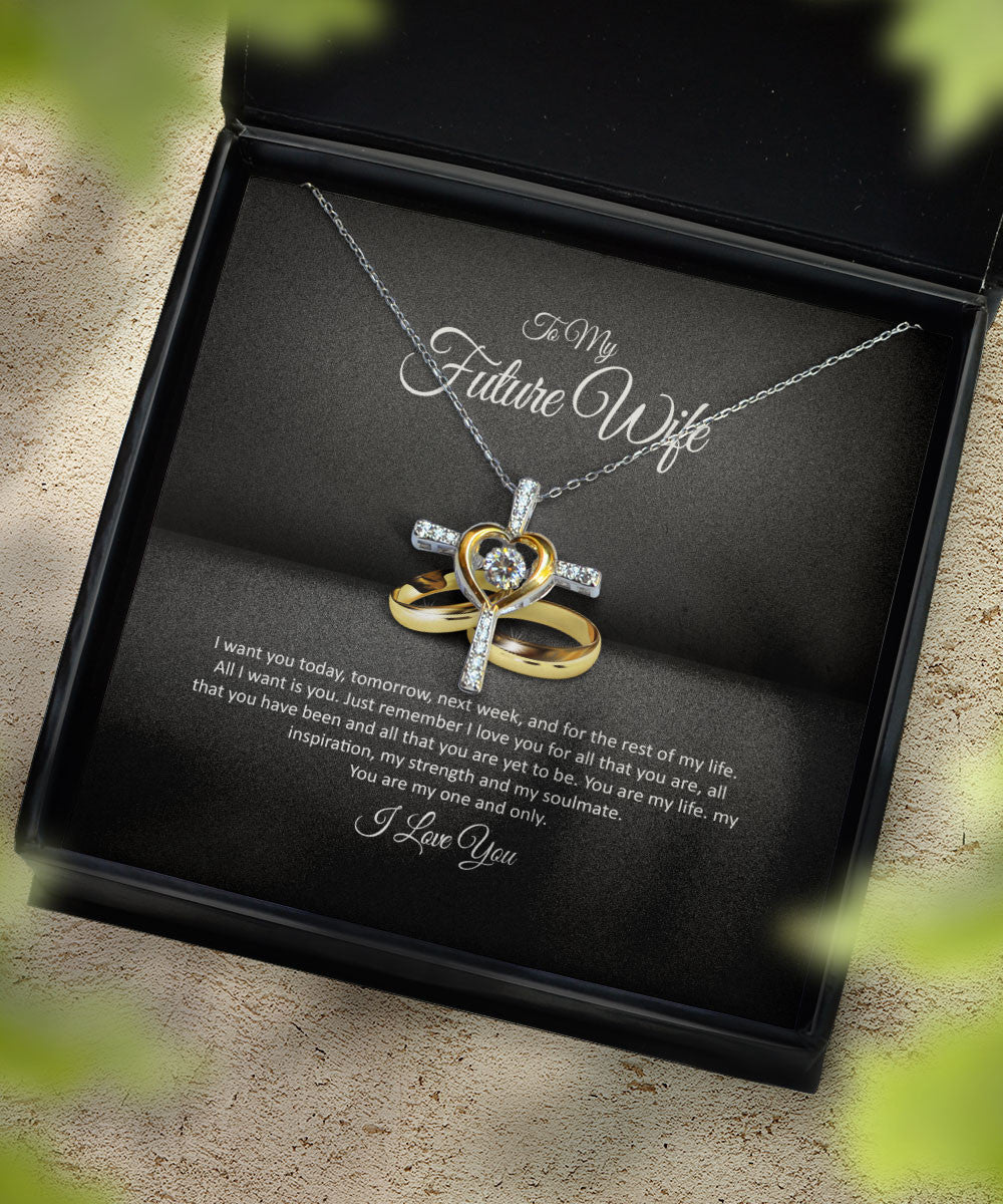 Wife Necklace You Are My One And Only Anniversary Gift For Wife Cross Dancing Necklace Toptrendygear