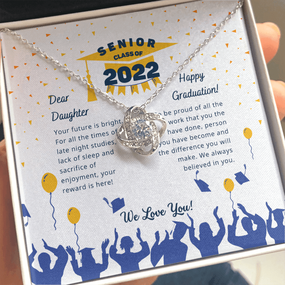 Your Future Is Bright Love Knot Necklace Graduation Gift For Daughter Toptrendygear