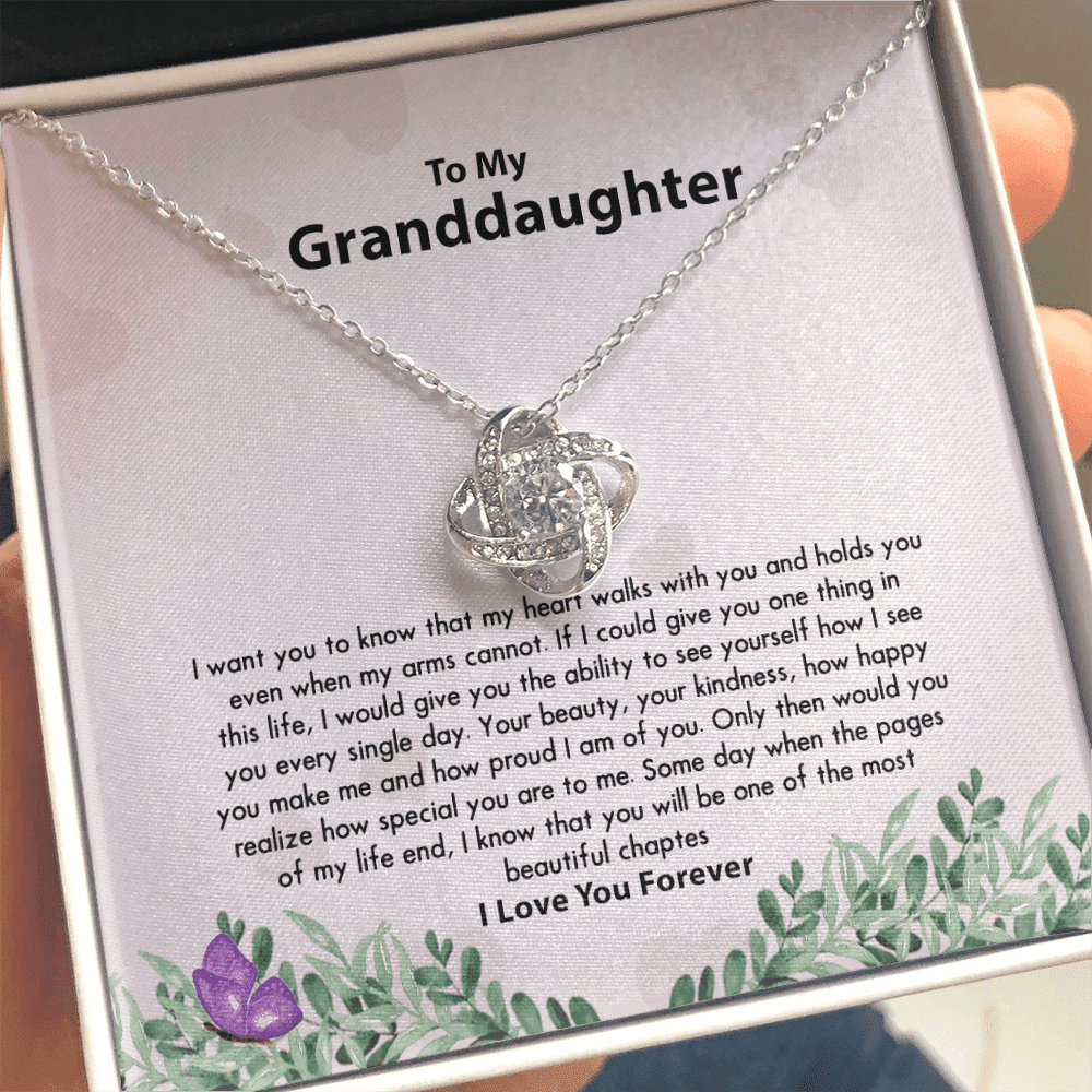 Give You One Thing In Life Love Knot Necklace Gift For Granddaughter Love Knot Necklace