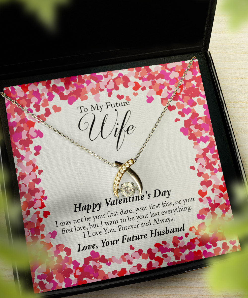 Valentine's Day Necklace I Want To Be Your Last Everything Gift Ideas For Wife Wishbone Dancing Necklace Toptrendygear