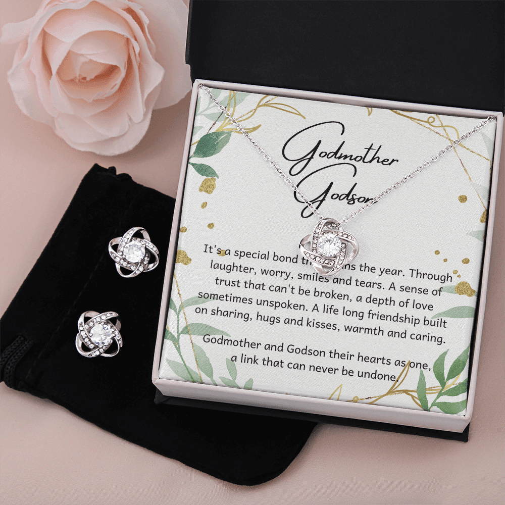 Godson Gift For Godmother It's A Special Bond Love Knot With Free Earrings