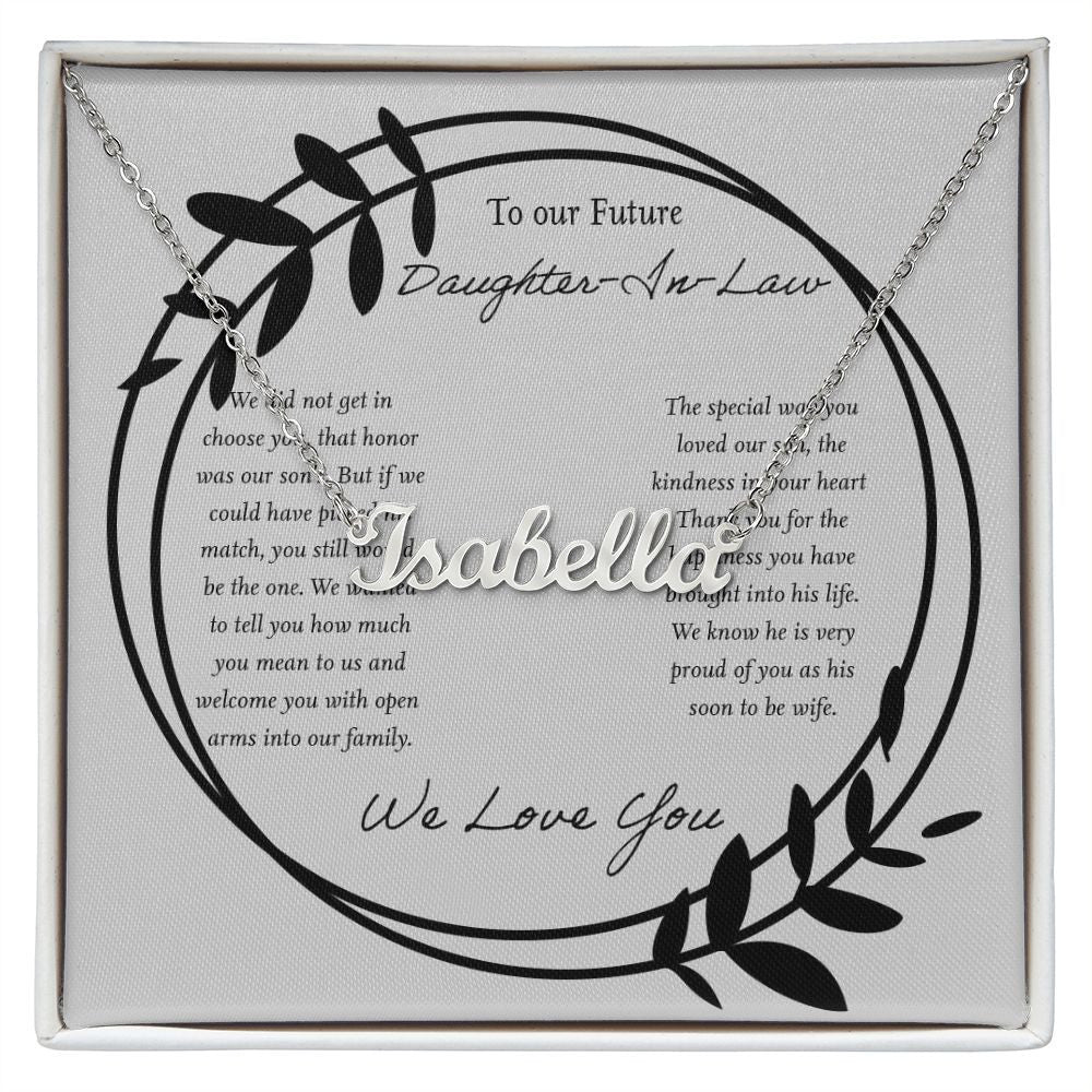 We Love You Gift For Daughter In Law Personalized Name Necklace