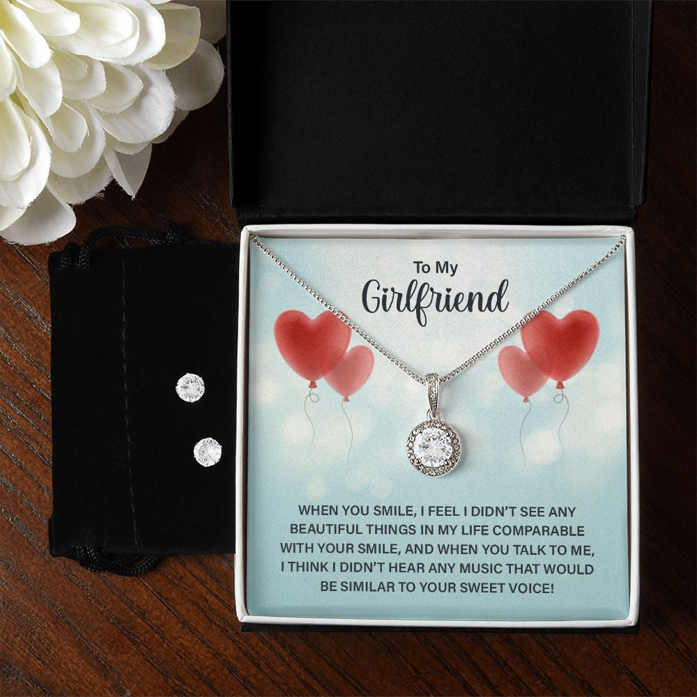 To My Girlfriend I Didn't See Any Beautiful Things In My Life Comparable With Your Smile Eternal Hope Necklace Set Gift For Girlfriend