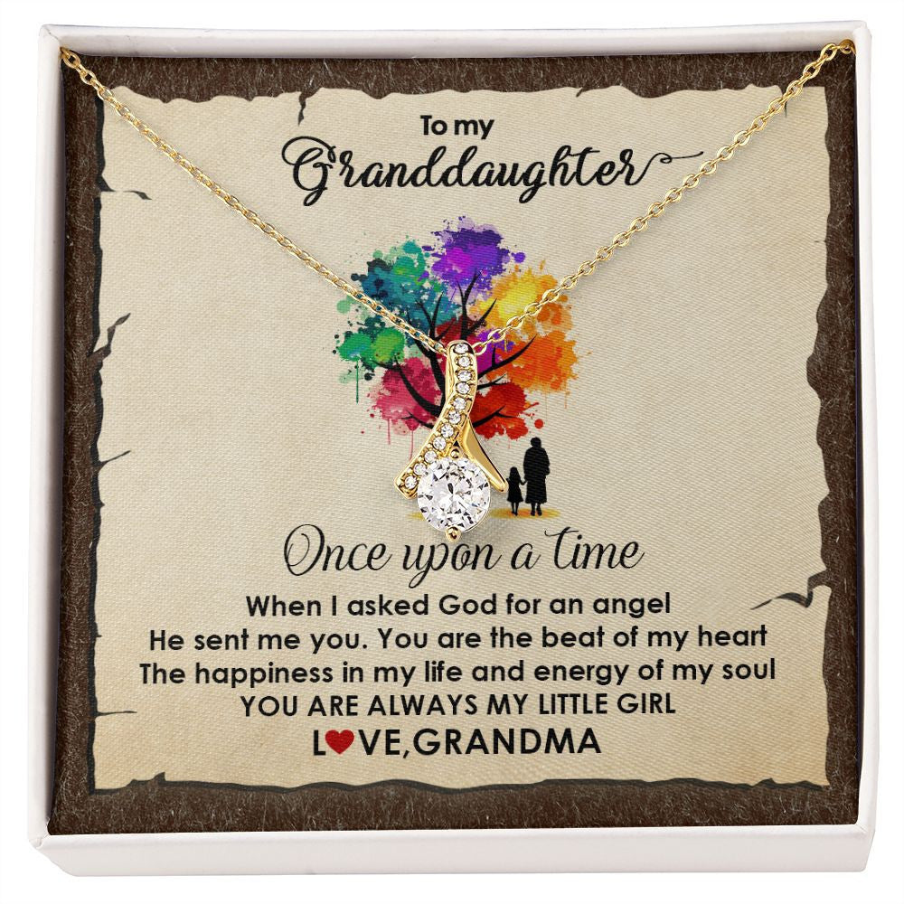 Granddaughter Necklace From Grandma Once Upon A Time God Sent Me An Angel As You Alluring Beauty Necklace