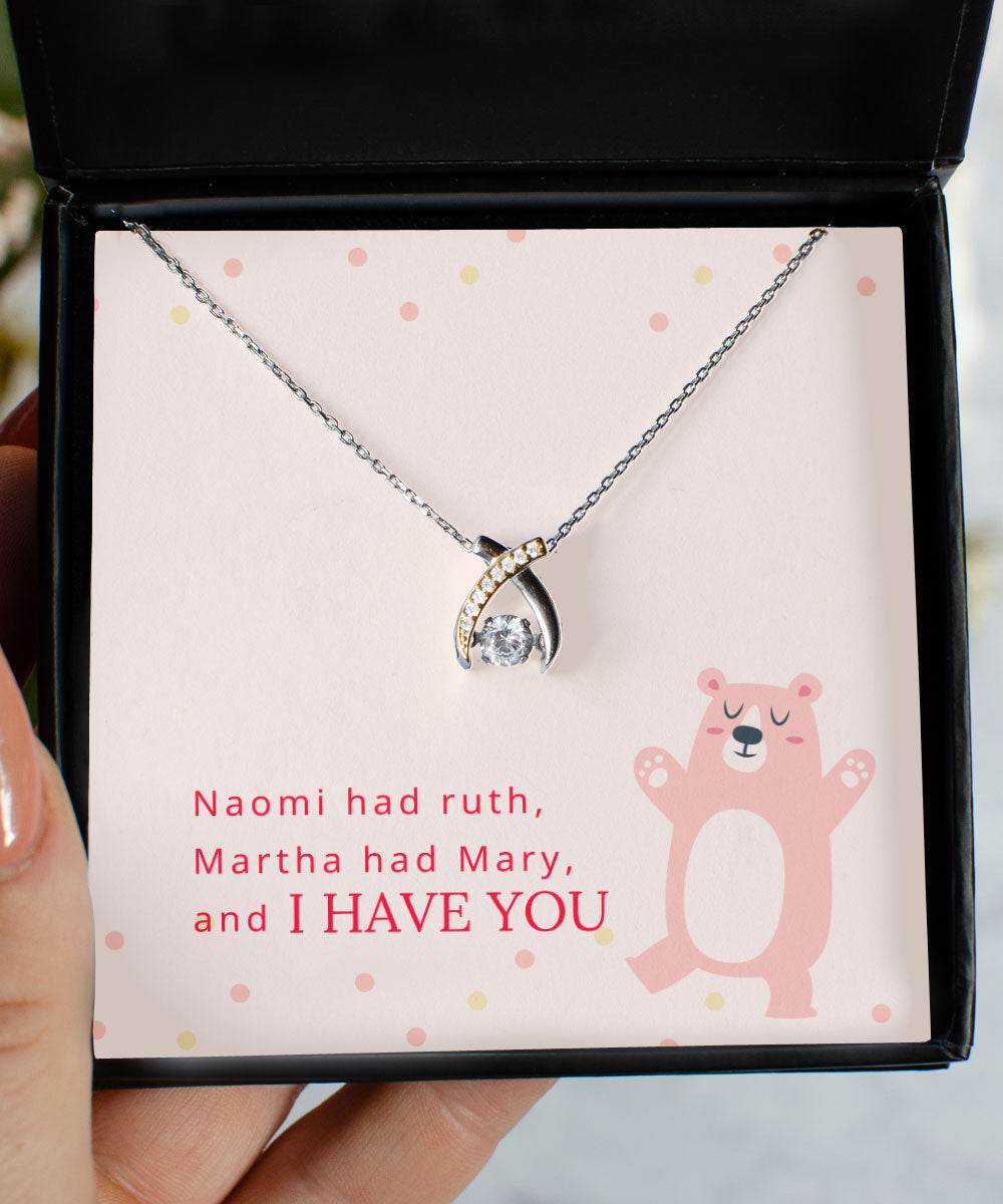 Like Naomi And Ruth Martha And Mary Gift For Her Wishbone Dancing Necklace