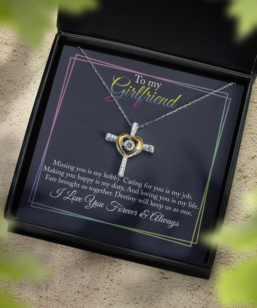 Necklaces For Girlfriend Missing You Is My Hobby Gift Ideas For Girlfriend Cross Dancing Necklace Toptrendygear
