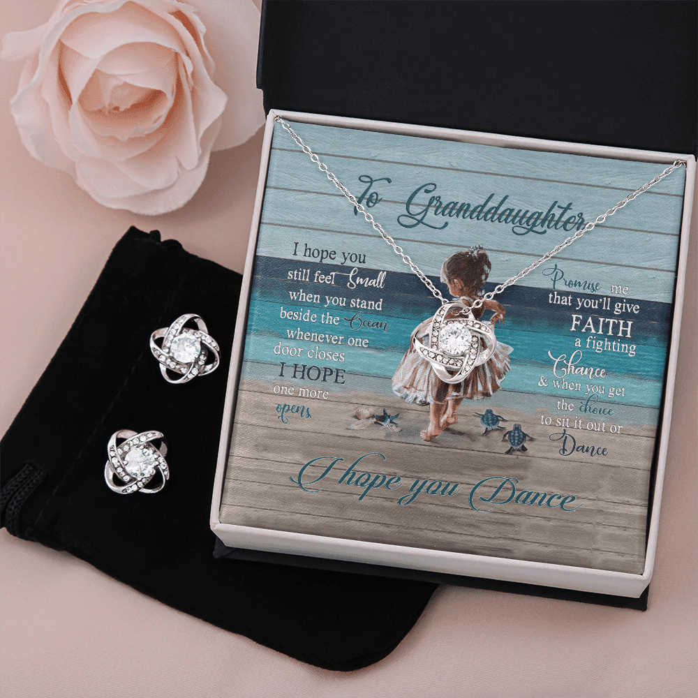 Granddaughter Necklace I Hope You Dance Gift For Granddaughter Love Knot With Free Earrings