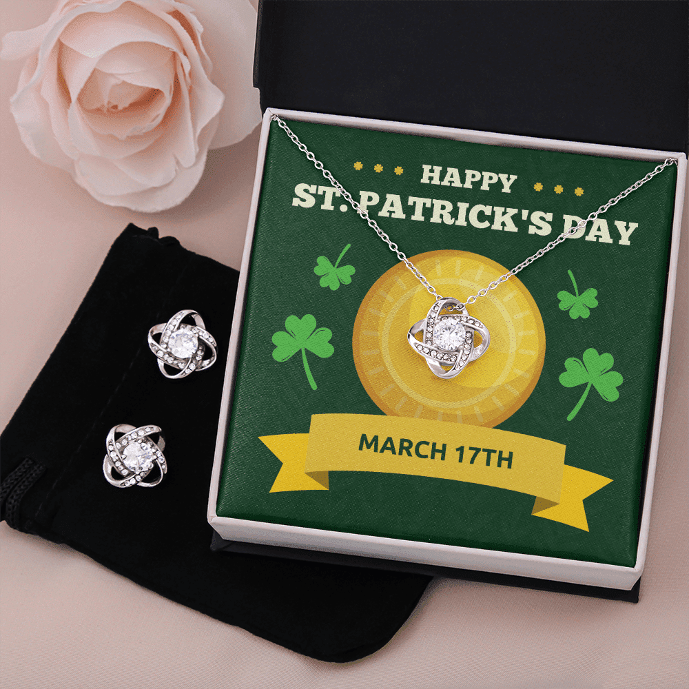 Happy Patrick's Day Love Knot Set Gift For Her Toptrendygear