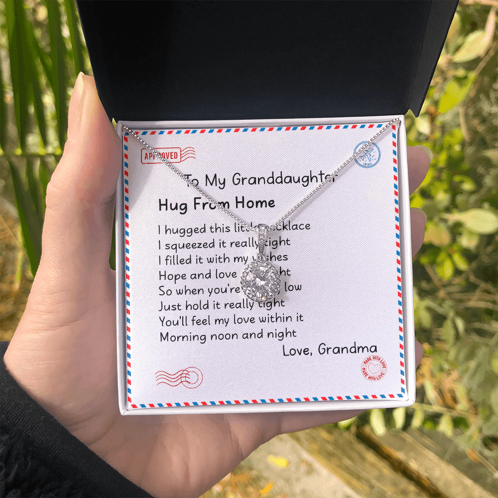 Granddaughter Necklace Hugs From Home Gift For Granddaughter From Grandma Eternal Hope Necklace