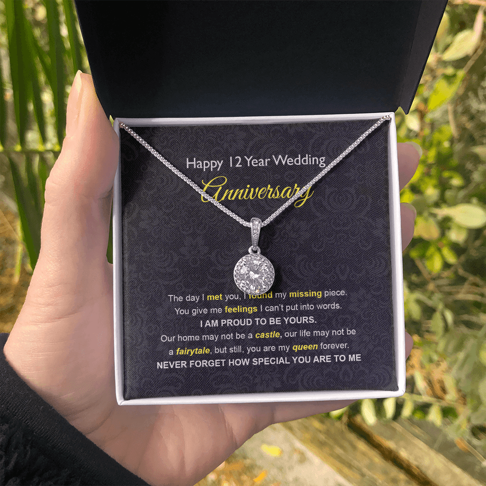 Wife Necklace, 12th Wedding Anniversary Necklace Gift Ideas For Wife Eternal Hope Necklace
