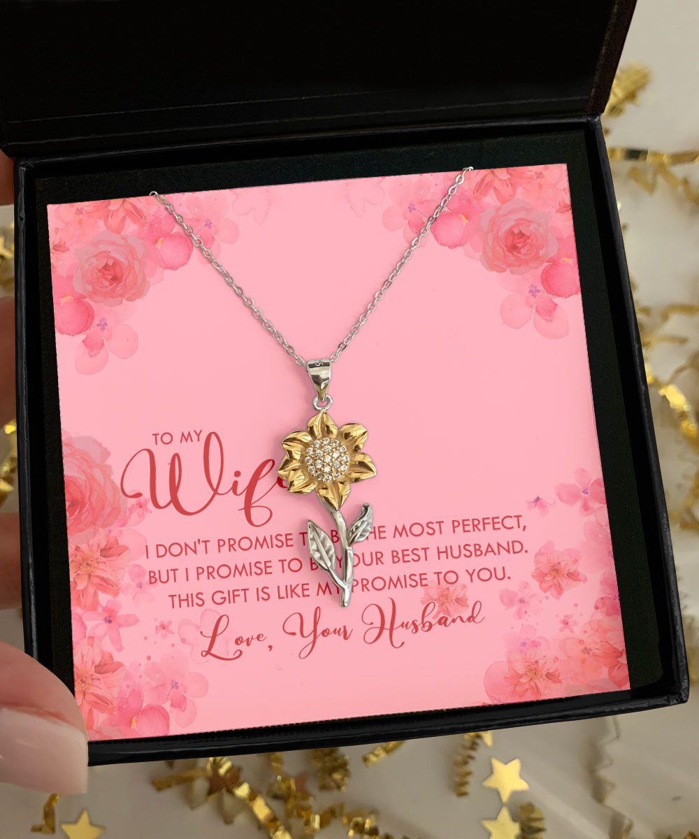 To My Wife This Gift Is Like My Promise To You Sunflower Pendant Necklace