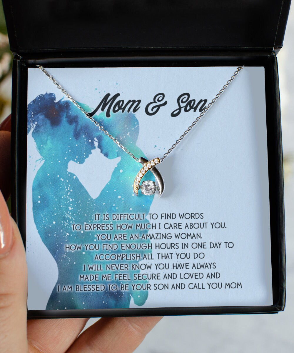 I Am Blessed To Be Your Son Wishbone Dancing Necklace Gift For Her