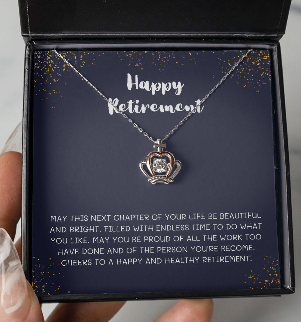 Filled With Endless Time To Do What You Like Crown Necklace Gift For Her Happy Retirement Toptrendygear