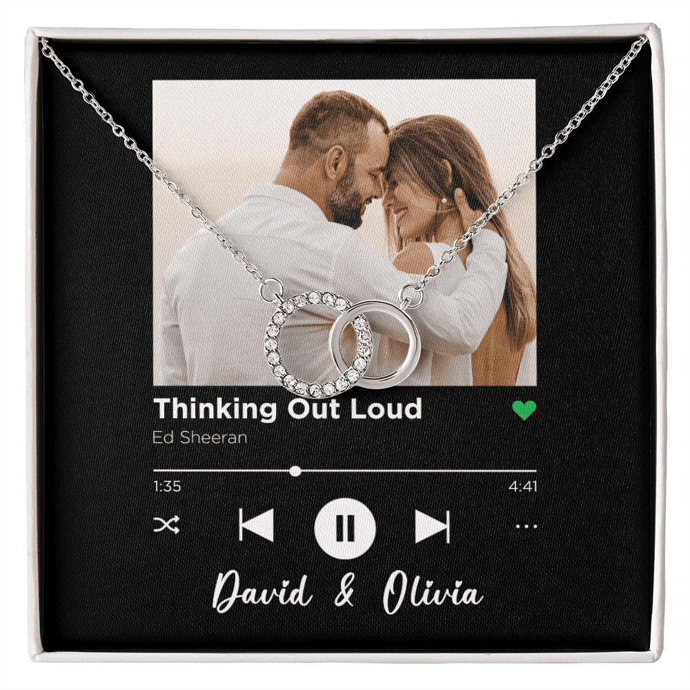 Thinking Out Loud Custom Spotify Code With Couple Photo and Song Card Perfect Pair Necklace Anniversary Gifts For Her Toptrendygear