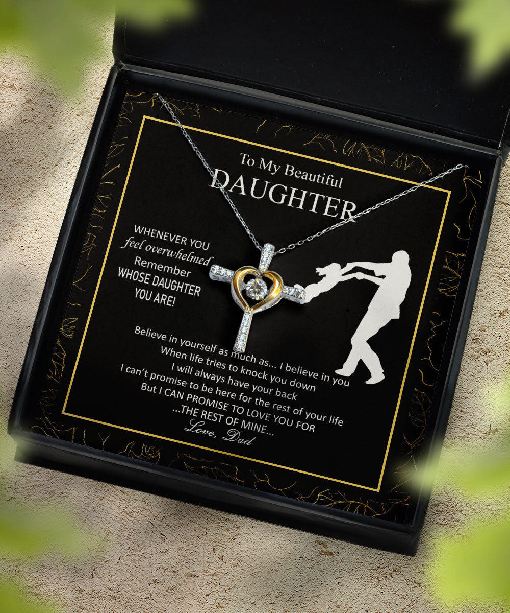 Daughter Jewellry I Will Always Have Your Back Gift For Daughter From Dad Cross Dancing Necklace Toptrendygear