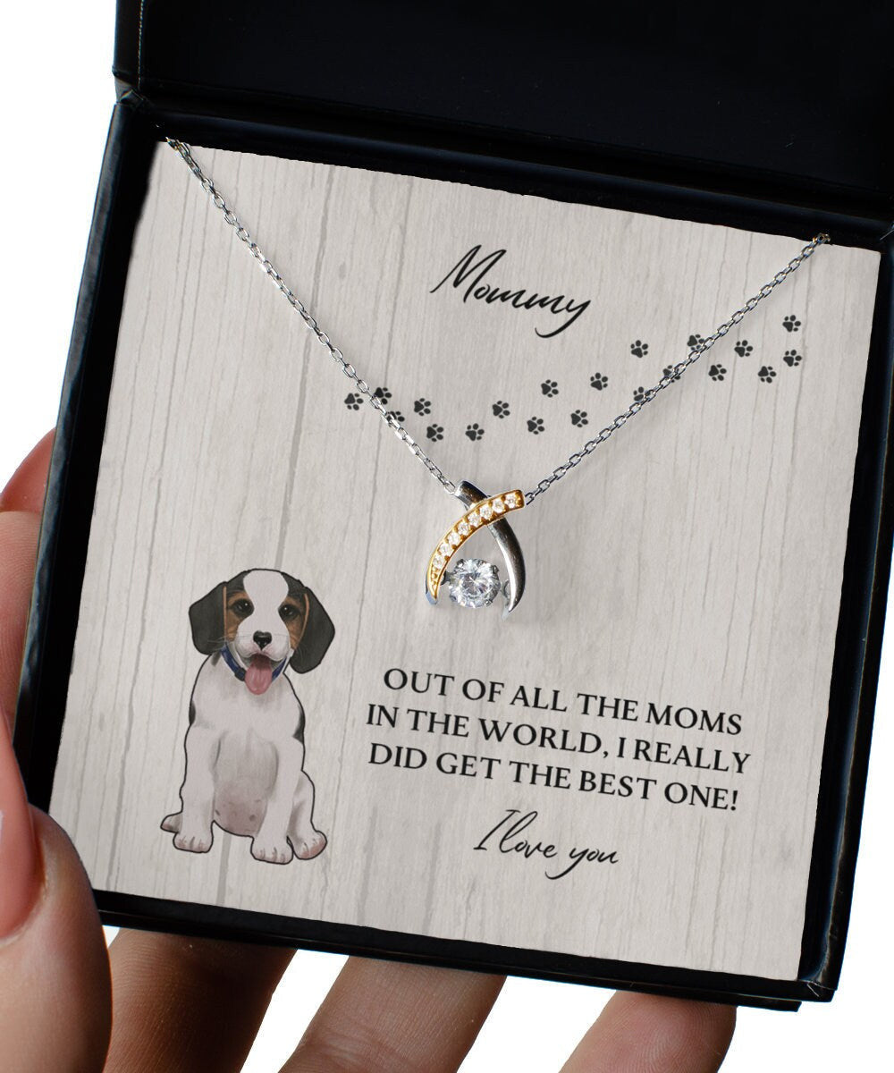 Mommy I Love You Wishbone Dancing Necklace For Women