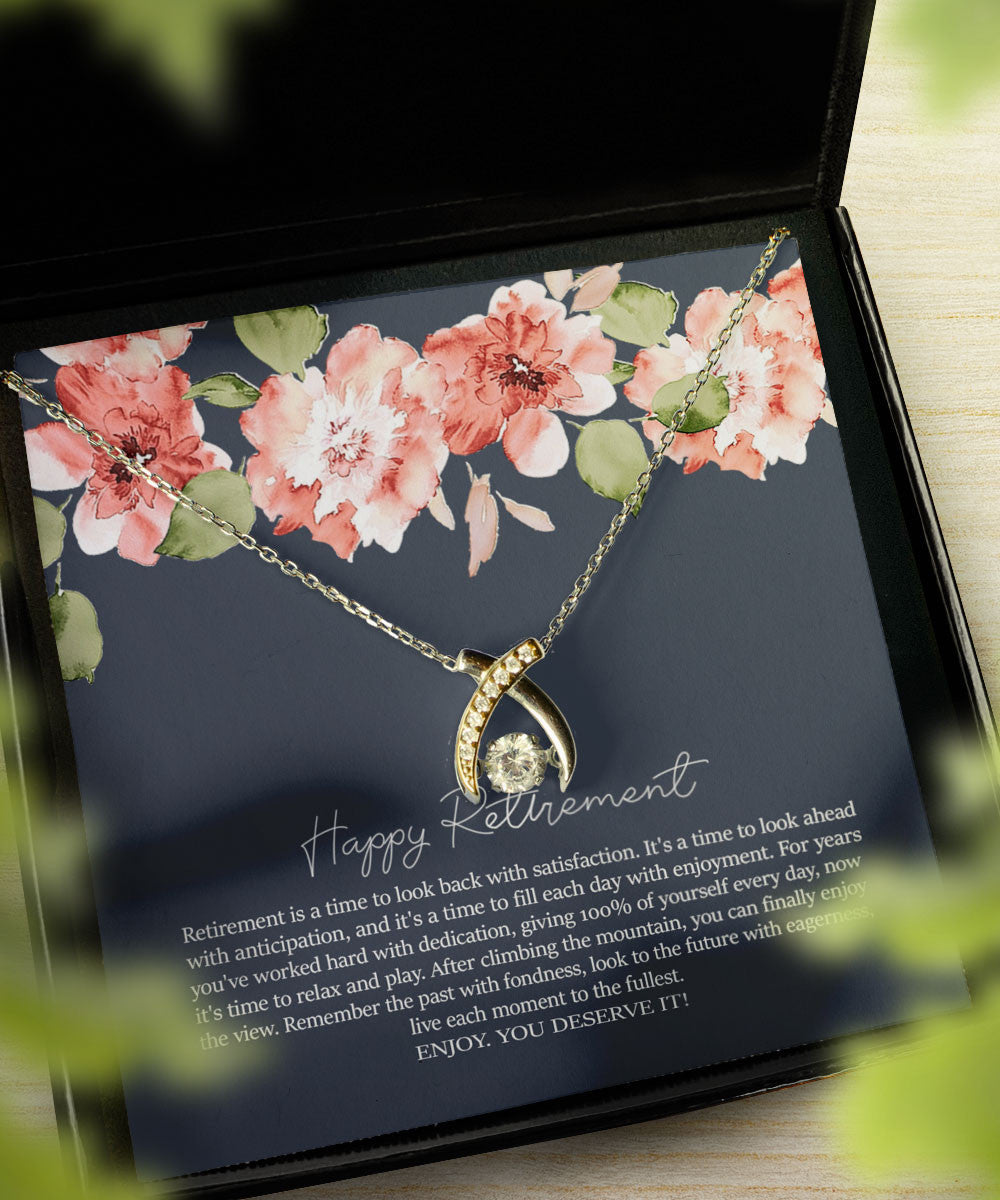 Retirement Gift It Is A Time To Fill Each Day With Enjoyment Retirement Gifts For Women Wishbone Dancing Necklace Toptrendygear