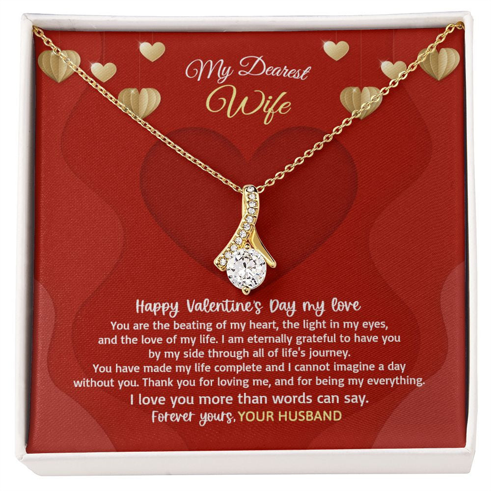 Wife Necklace, I Love You More Than Words Can Say Alluring Beauty Gold Necklace Valentine Gifts For Wife