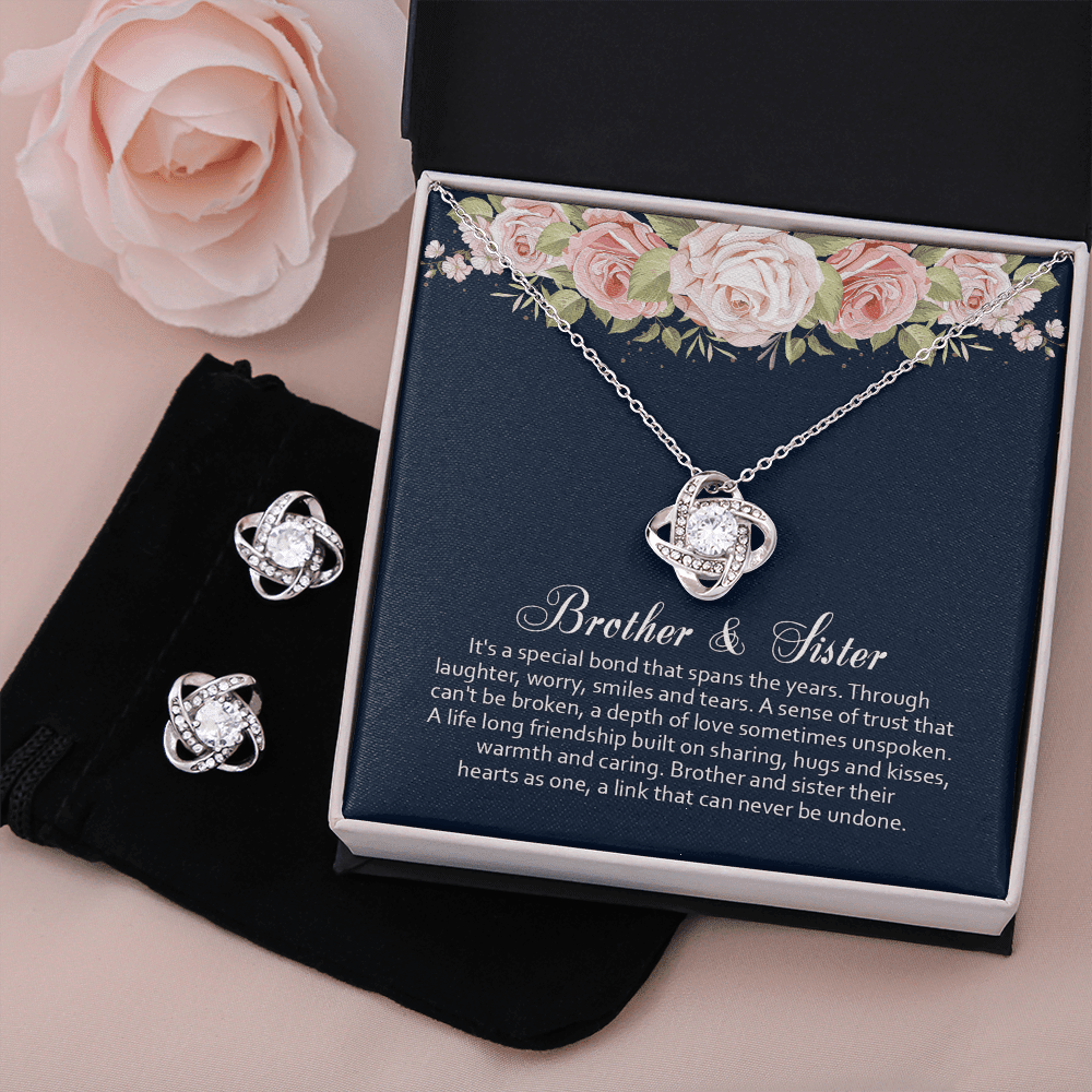 Brother Gift For Sister It's A Special Bond Love Knot With Free Earrings