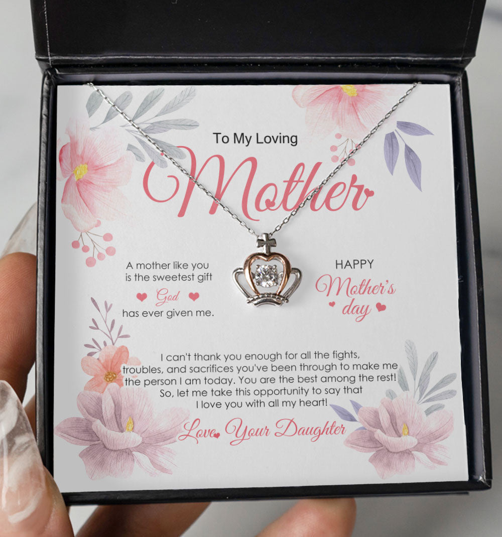 To My Mom For All The Time You Are Mother's Day Gift For Mom Crown Necklace Toptrendygear