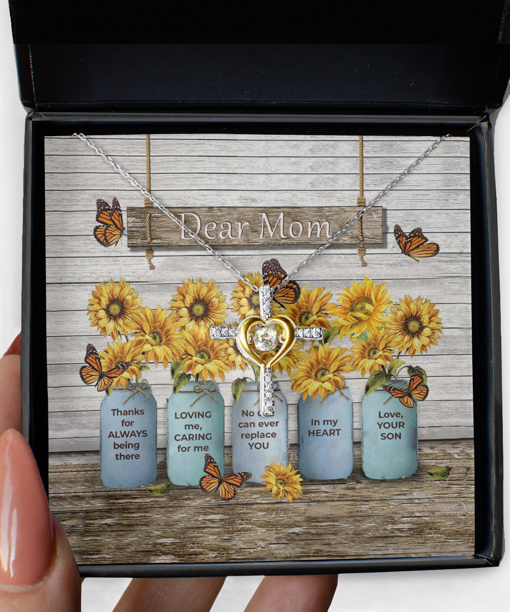 Dear Mom Thanks For Always Being There Cross Dancing Necklace Gift For Mom Toptrendygear