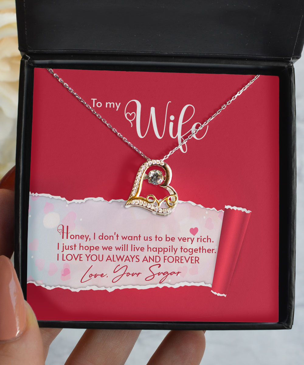 To My Wife I Just Hope We Will Live Happily Together Love Dancing Necklace