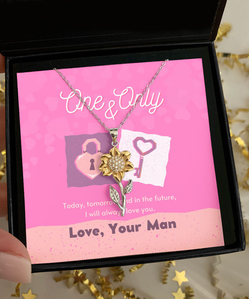 To One And Only Today Or Tomorrow I Will Always Love You Sunflower Pendant Necklace