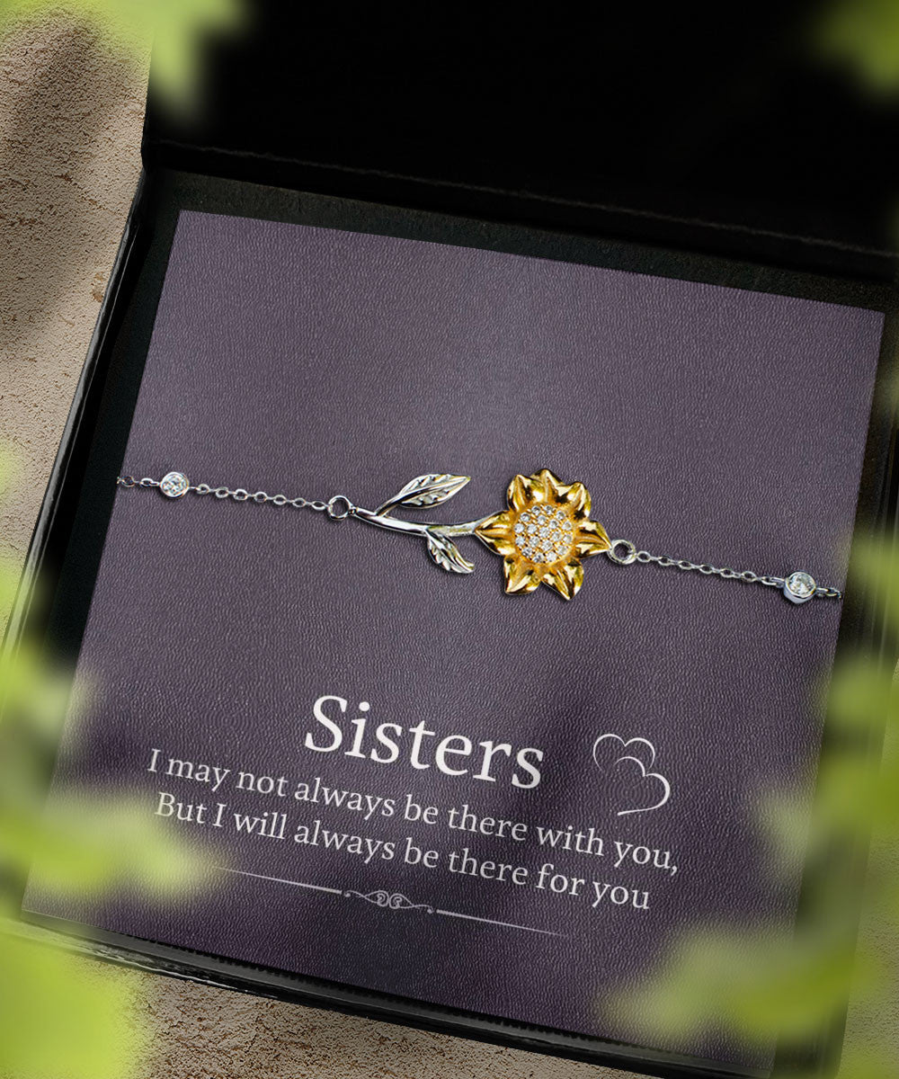 Sister Necklace I'll Always Be There For You Best Gift For Sister Sunflower Bracelet Toptrendygear