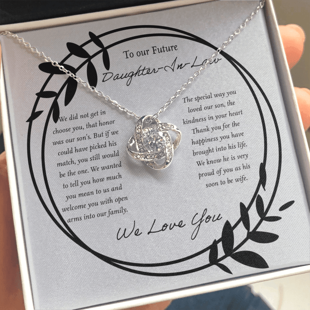 We Love You Gift For Daughter In Law Love Knot Necklace