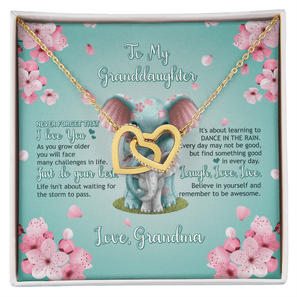 Granddaughter Necklace Never Forget That I Love You Granddaughter Necklace From Grandma Interlocking Hearts Gold Necklace Toptrendygear
