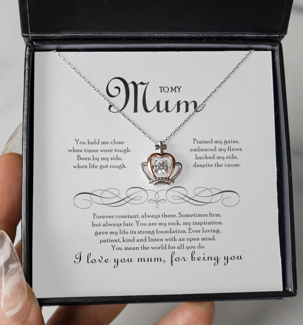 To My Mom I Love You Mum For Being You Crown Necklace Toptrendygear
