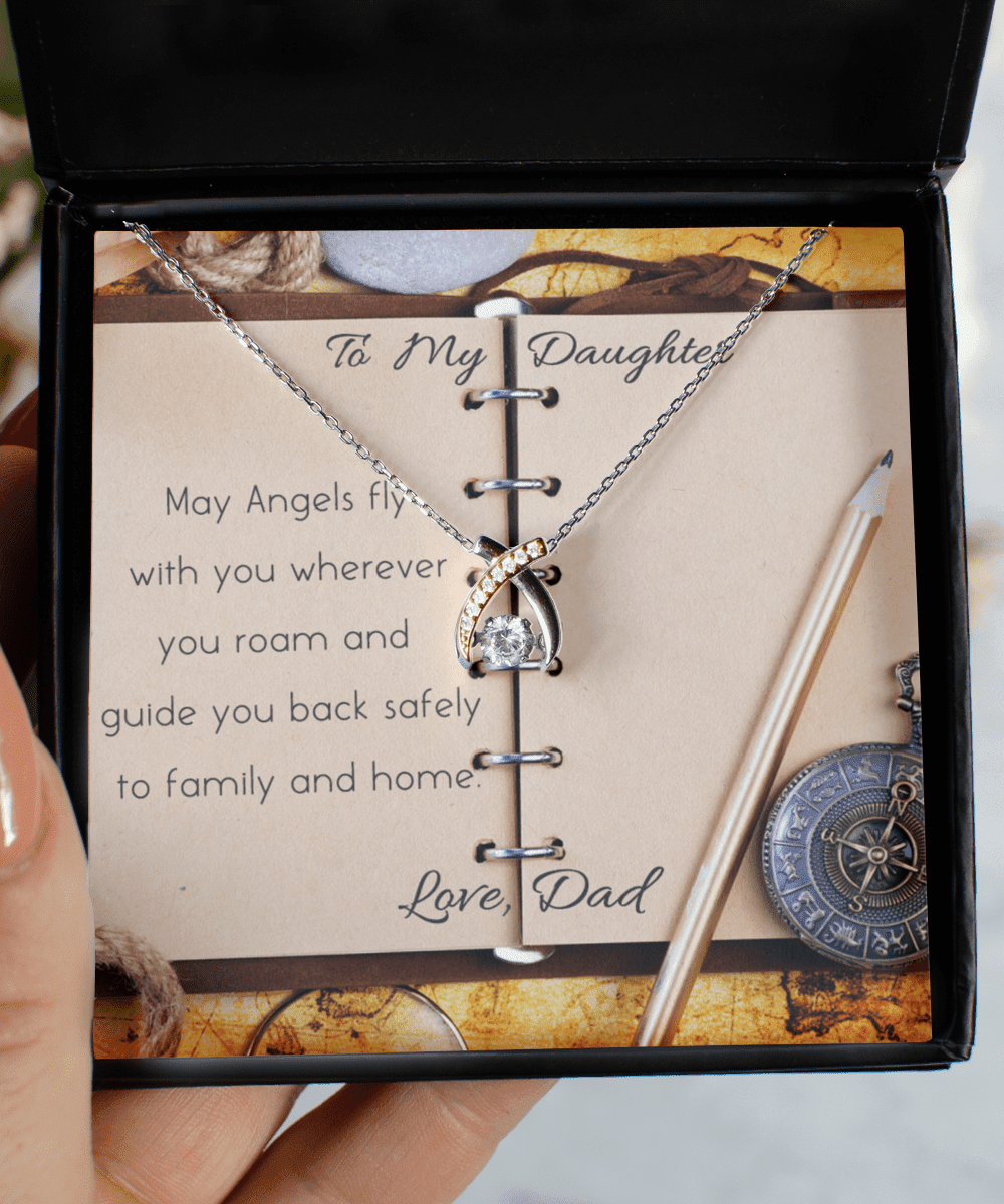 Going Away Gift For Daughter From Dad Wishbone Necklace