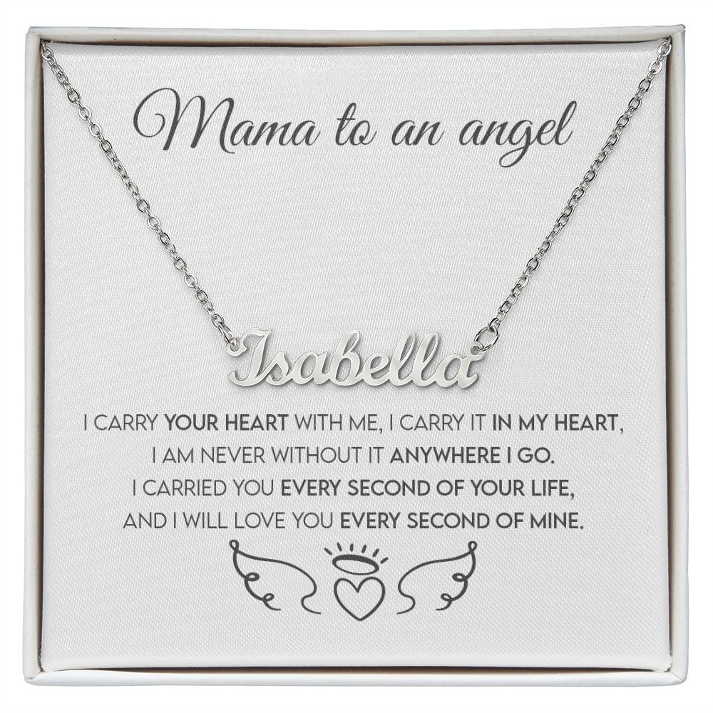 Mama To An Angel, Miscarriage Keepsake Personalized Name Necklace