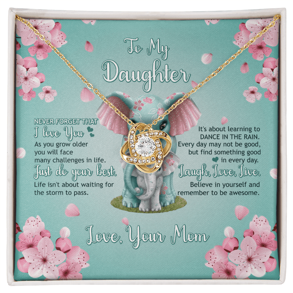 Mother Daughter Necklace Never Forget That I Love You Gift For Daughter From Mom Love Knot Gold Necklace