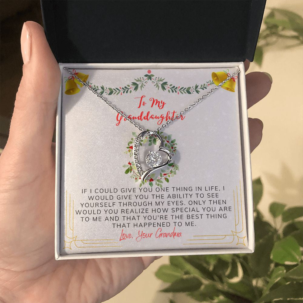 To My Granddaughter Necklace From Grandma You're The Best Thing That Happened To Me Christmas Forever Love Necklace