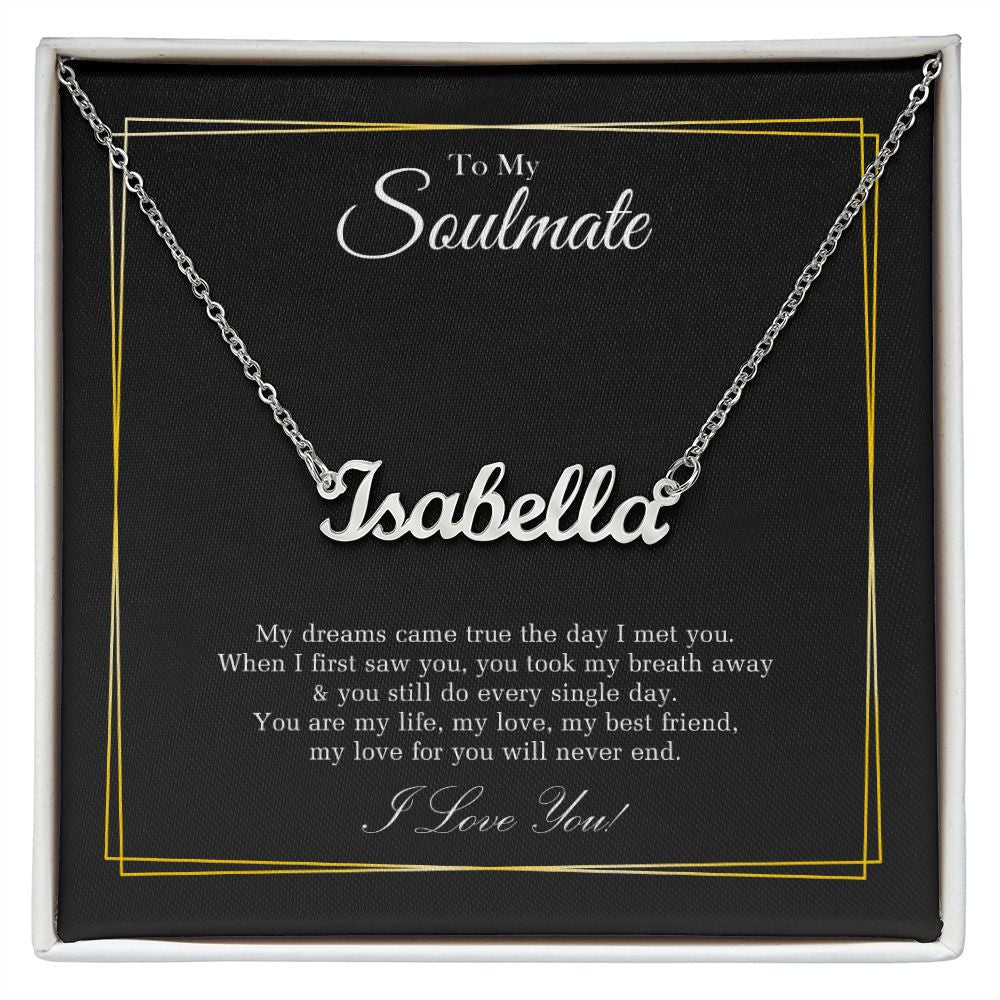 Her Necklace, To My Soulmate Necklace You Are My Life Gift For Her Personalized Name Necklace