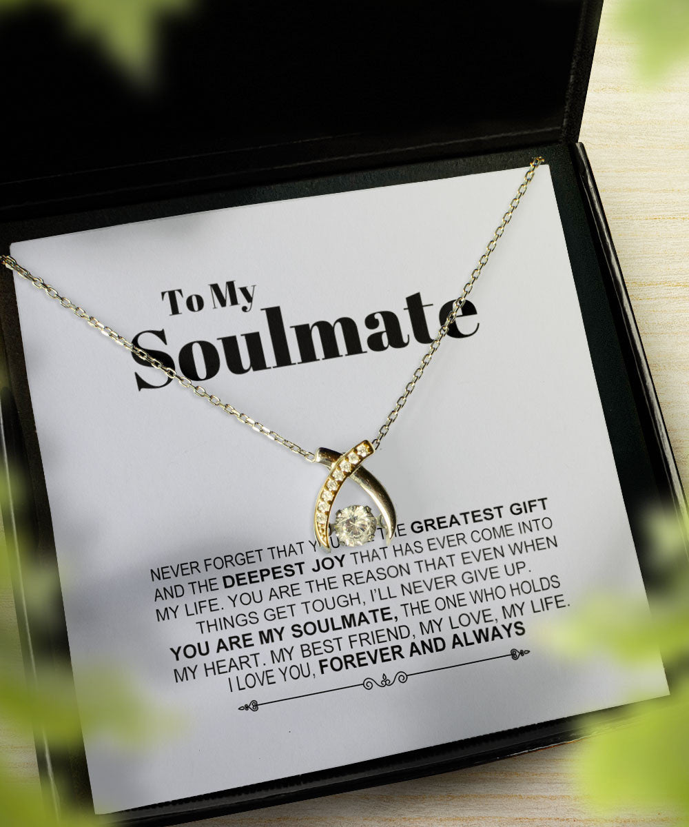 Soulmate Necklace Never Forget That You Are The Greatest Gift Gift For Her Wishbone Dancing Necklace Toptrendygear