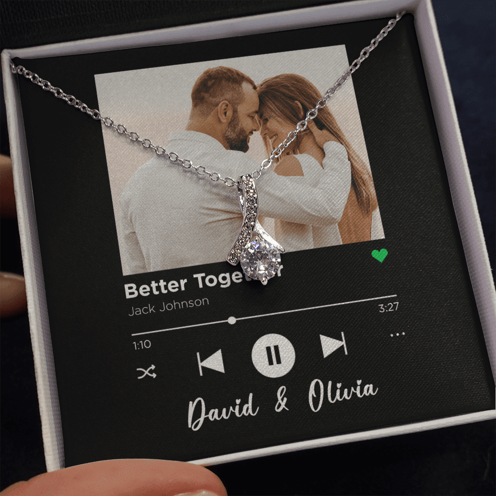 Better Together Spotify Code Song Art Custom Name And Photo Alluring Beauty Necklace Gift For Her