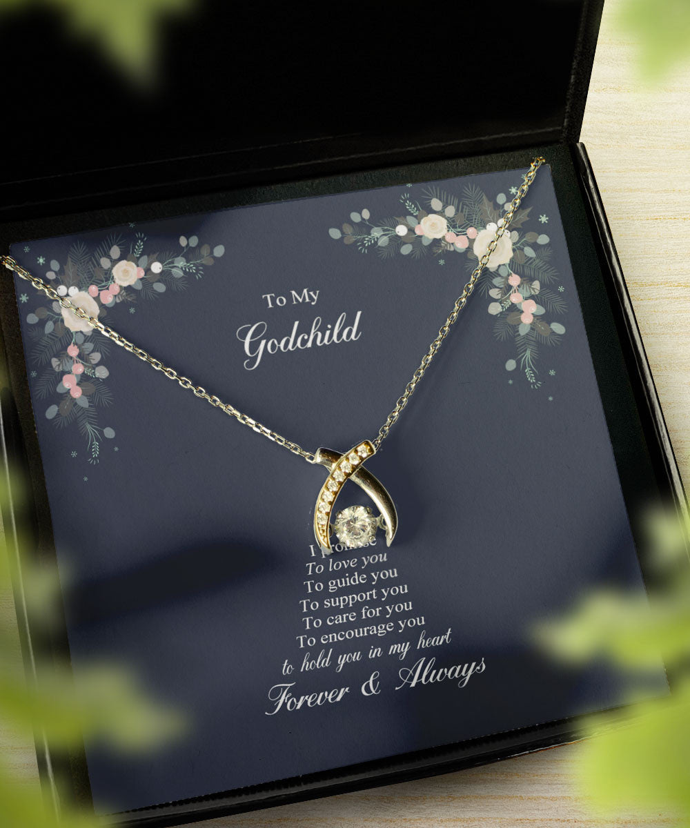 Mother Daughter Necklace I Promise To Encourage You Gift For Daughter Wishbone Dancing Necklace Toptrendygear