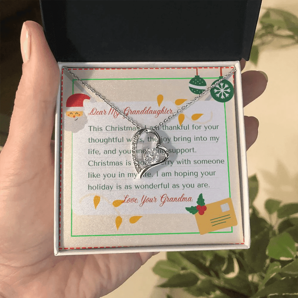 To My Granddaughter From Nana Hope Your Holiday Is As Wonderful As You Are Christmas Forever Love Necklace