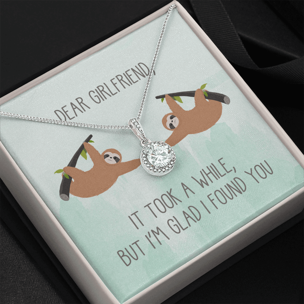 Sloth I'm Glad I Found You Gift For Girlfriend Eternal Hope Necklace