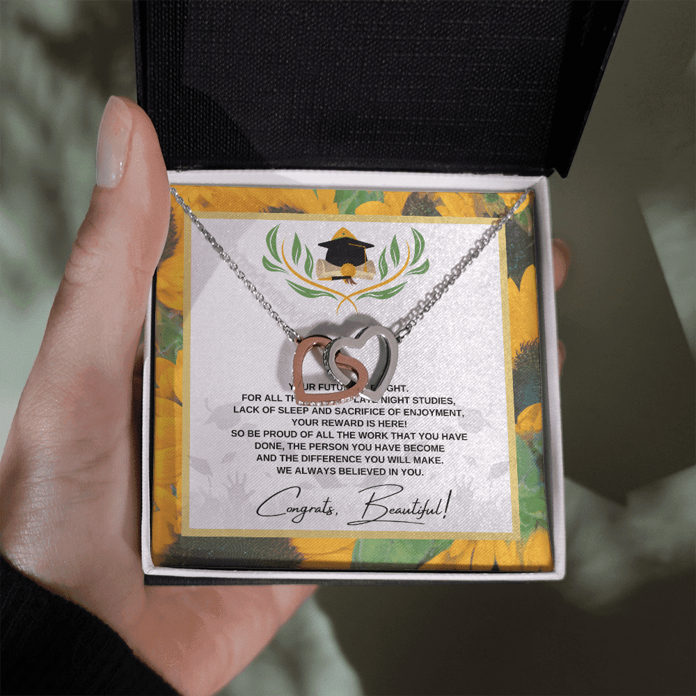 So Be Proud Of All The Work That You Have Interlocking Heart Necklace Graduation Gifts For Her Toptrendygear