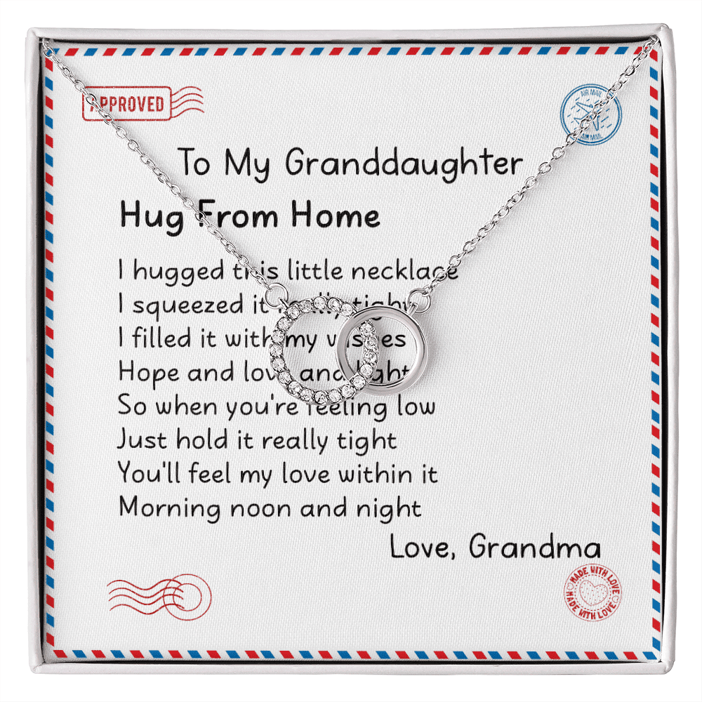 Granddaughter Necklace Hugs From Home Gift For Granddaughter From Grandma Perfect Pair Necklace Toptrendygear