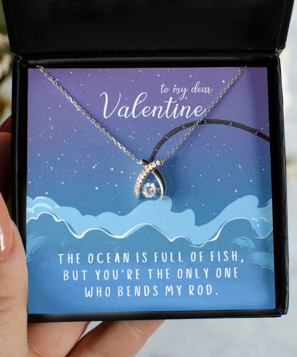 To My Dear Valentine Wishbone Dancing Necklace For Women