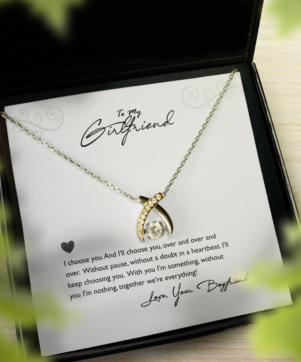 Necklaces For Girlfriend Without You I'm Nothing Best Gift For Girlfriend From Boyfriend Wishbone Dancing Necklace Toptrendygear