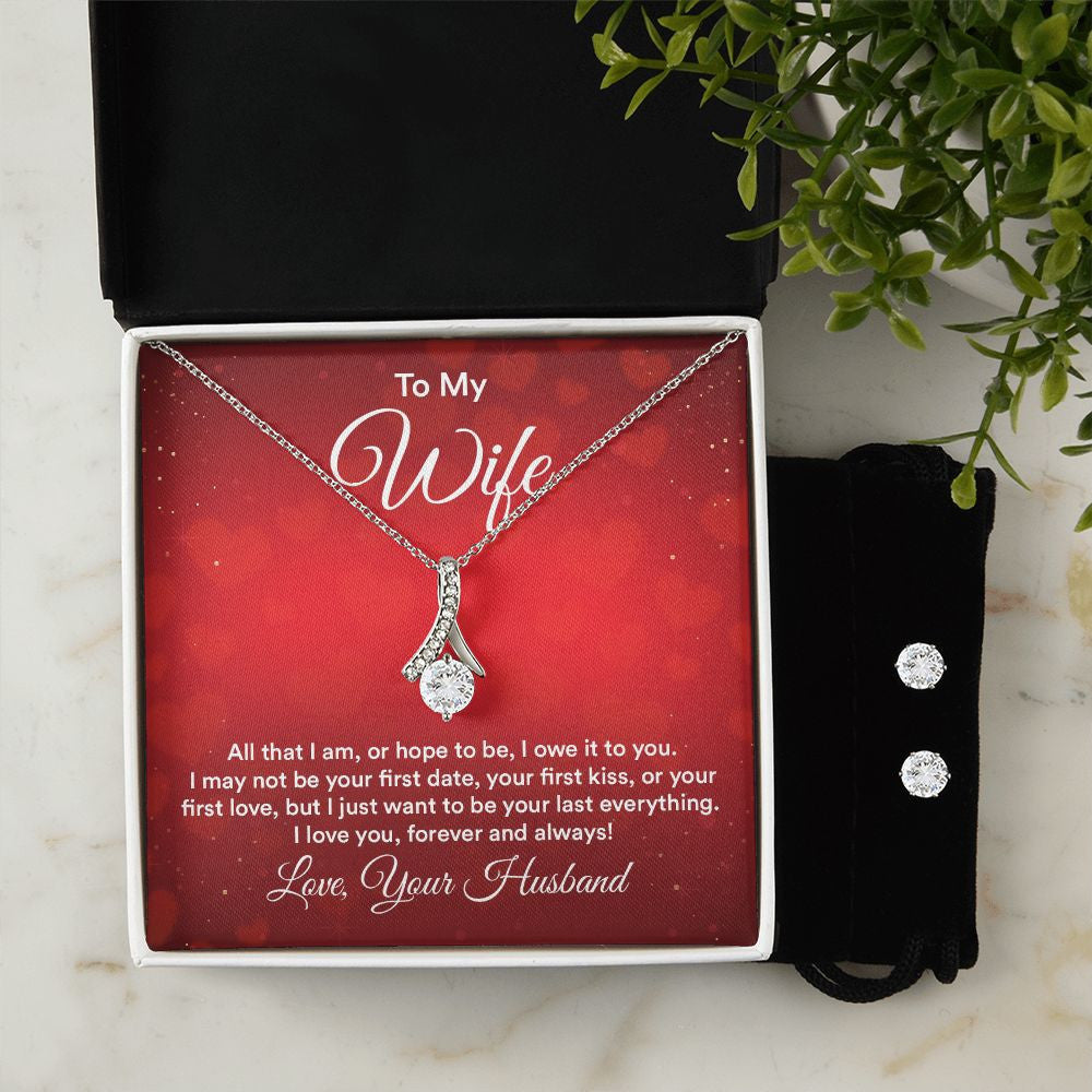 To My Wife All That I Am Or Hope To Be I Owe It To You Alluring Beauty Necklace Set Necklace For Wife