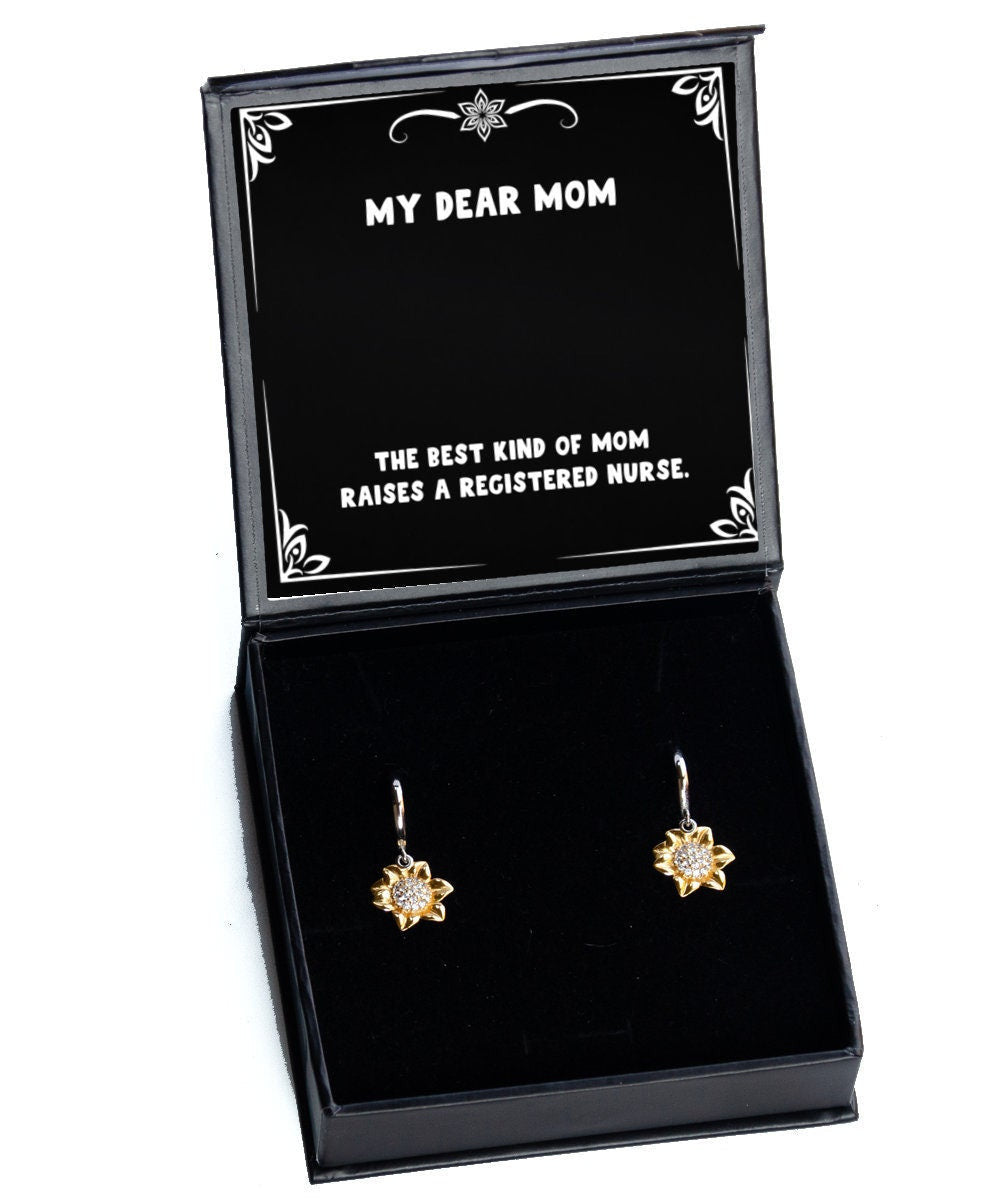 Mother Necklace The Best Kind Of Mom Raises A Registered Nurse Gift For Mom Sunflower Earrings