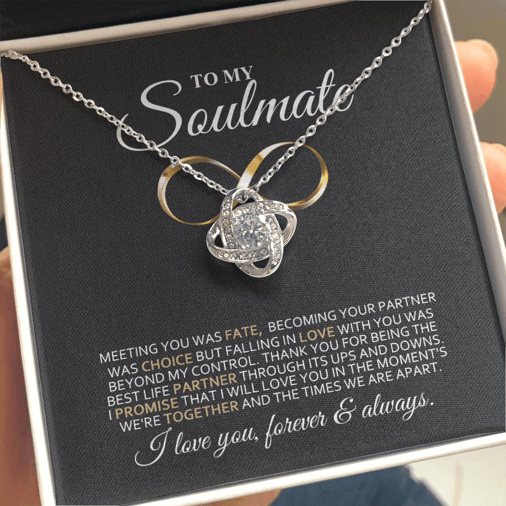 To My Soulmate My Choice Love You Forever & Always Boyfriend Necklace Love Knot Necklace